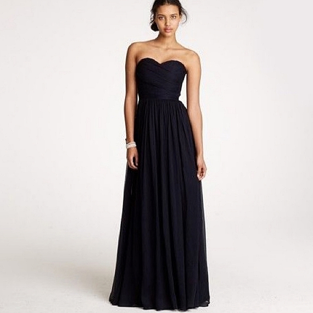 J Crew Strapless Silk Formal Maxi Dress#22345